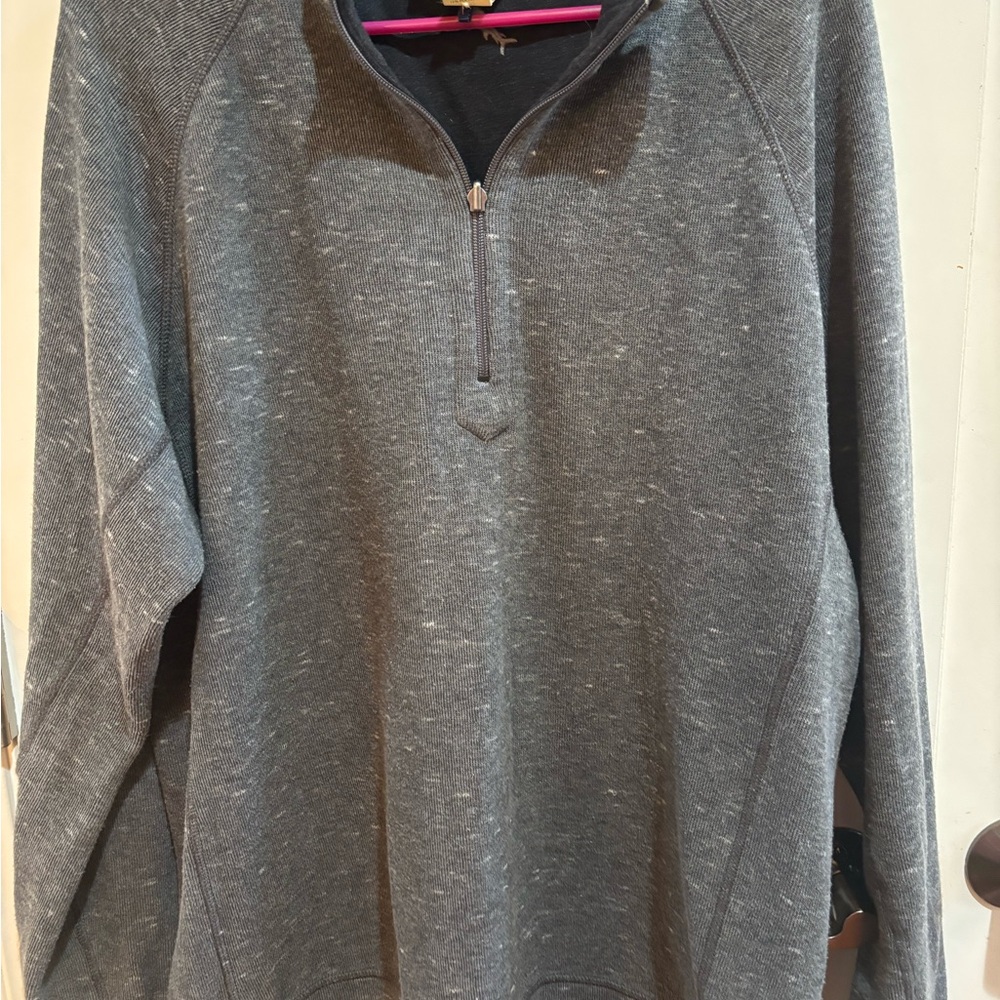 Tommy Bahama reversible Men's Gray Quarter-Zip Sweater
